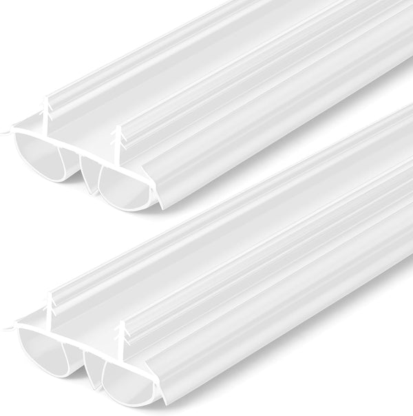 Pushglossy 2 Pcs 36" Double Bubble Kerf Door Sweep 1-3/4" Wide Vinyl Weatherstrip