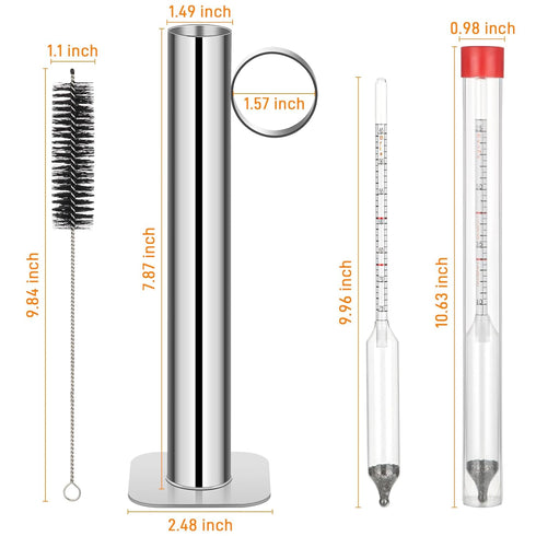Maple Syrup Hydrometer Test Cup Kit, High Accuracy Density Kit, Stainless Steel Test Cup