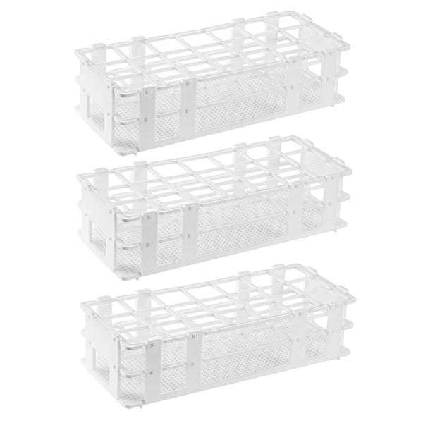 Eowpower 3Pcs Plastic Lab Test Tube Rack Storage Stand, Detachable for 30mm Test Tubes (21 Hole)