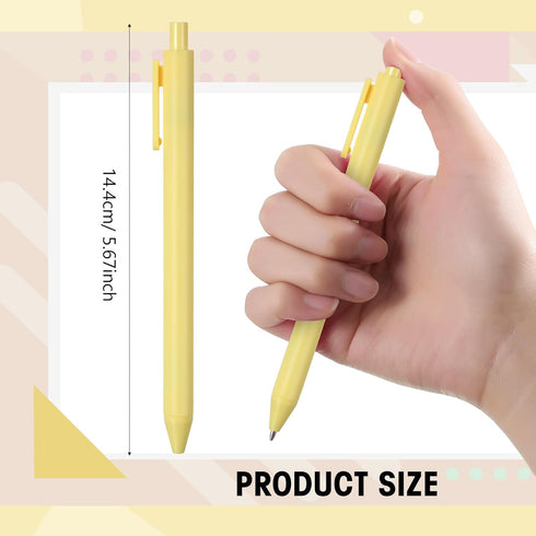 Teling 100 Pcs Ballpoint Pens, Retractable Comfortable Writing Pens in Medium Point 1.0 mm for Office Supplies (Yellow)