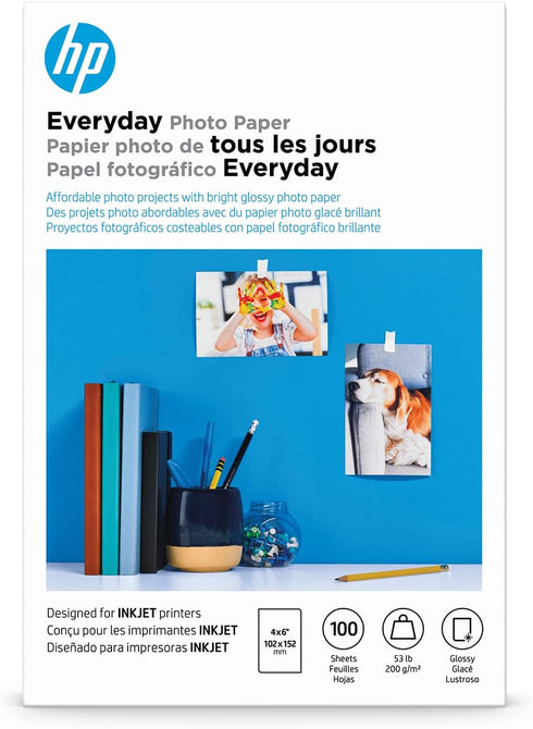 HP Everyday Photo Paper, Glossy, 4x6 in, 100 sheets (CR759A)
