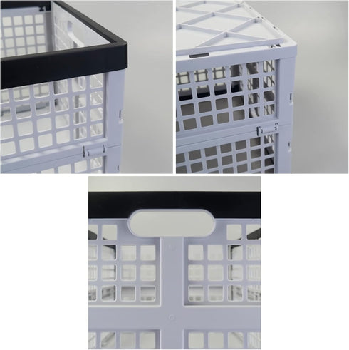 Tstorage 40 2-Pack L Plastic Folding Storage Crate, Collapsible Storage Crates