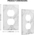 Decorative White Gray Marble Duplex Outlet Cover Plate for Bathroom Kitchen Bedroom, 4.5" x 2.76" (Plastic)