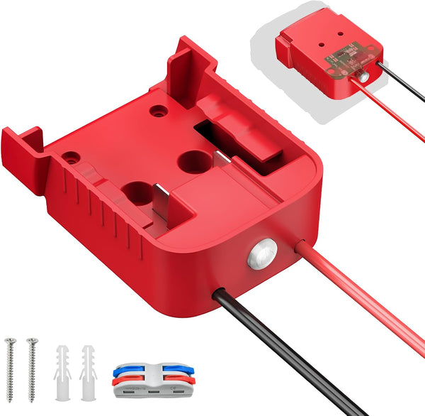 Kzreect Battery Adapter with Switch, Over-Discharge Protection, Compatible with Milwaukee 18V Battery,Converter for
