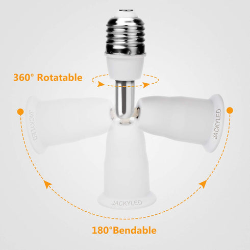 JACKYLED E26 to E26 Light Socket Extender, 3.9 /10CM Extension, 3-Pack