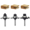 3pcs Slot Cutter Router Bit Set 1/4 Shank - 4-Wings, 9/16" Depth,
