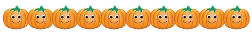 Hygloss Products Happy Pumpkins Die-Cut Bulletin Board Border – Classroom Decoration – 3 x 36 Inch, 12 Pack (33642)