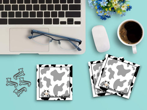 Butler in the Home Sticky Notes, 12 Pack, 3"x3", 50 Sheets/Pad, Seize The Moo-Ment Cow