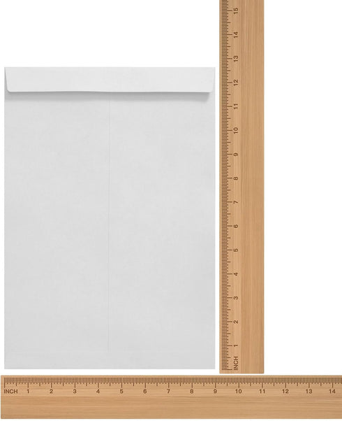 Tanshuqin 9" x 12" White Self-Seal Catalog Envelopes | Anti Tear Recycled Envelopes for Organizing and Storage (100 PCS)
