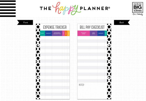 me & my BIG ideas Classic Size Expense Tracker Sheets - The Happy Planner Scrapbooking Supplies - 60 Double-Sided