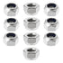 10Pcs M8 x 1.25mm Nylon Insert Hex Lock Nuts, 316 Stainless Steel for Machinery Shipbuilding, Silver Tone