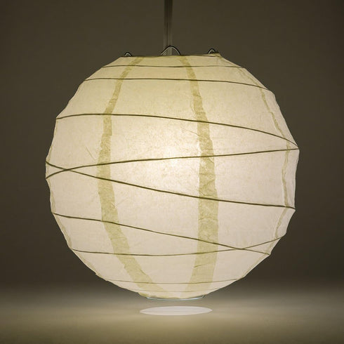 (16-Inch, Luna Bazaar Premium Paper Lantern Lamp Shade Free-Style Ribbed, Wedding Beige) - Chinese/Japanese Hanging