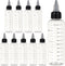 BENECREAT 10PCS 100ml Transparent Plastic Squeeze Bottles with Scale and Black Twist Cap for Liquids