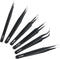 6 Pcs Precision Tweezers Set, Premium Non-Magnetic Stainless Steel for Electronics, Craft, Laboratory Work