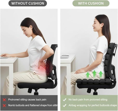generic Portable Inflatable Cushion for Long Flights and Office Chairs - Anti-Slip and Adjustable