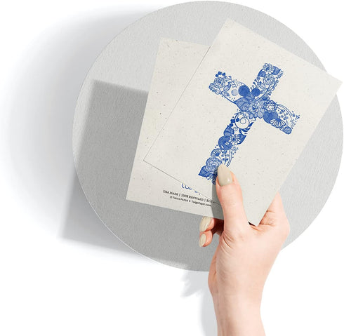 Twigs Paper Assorted Religious Christian Cross Blank Note Cards with Envelopes - Set of 12 for All Occasions