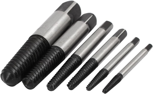 uxcell 1/8"-1" Screw Extractor Set, Broken Bolt Stud Pipe Remover Tool Kit, 6 in 1