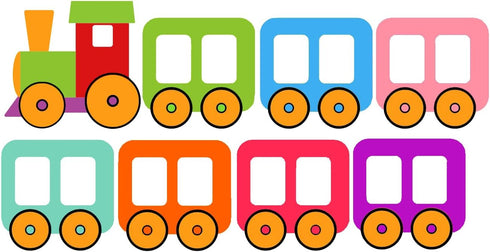 Besttile 5 Inch Bulletin Board Train Cutouts for Birthday Baby Shower Party Decorations