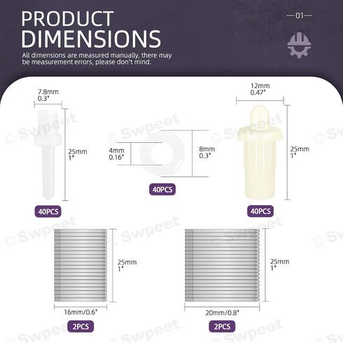 Swpeet 125Pcs Repair Plantation Shutters Tool Kit with Shutter Repair Spring Pins, Repair Pins, Collar Pins, U-Shape