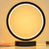 Beufee Circle LED Nightstand Lamp, Compact Bed Stand Lamp LED Warm Light Table Lamp Metal Circle Ring Table Lamp