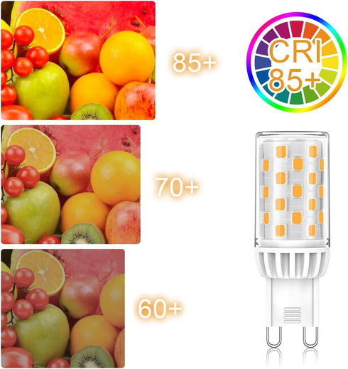 G9 LED Bulb Dimmable 4W, 40 Watt T4 Halogen Equivalent, 3000K Soft Warm White, 120V Flicker Free, 450LM (5 Pack)