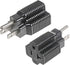 NEMA 5-15P to 5-15/20R Adapter, 15 Amp Household Plug to 20 Amp T-Blade Female Adapter