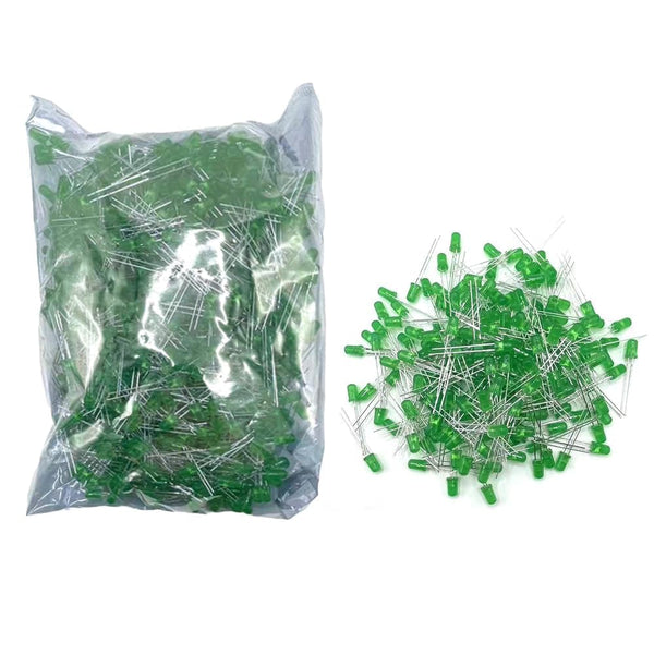 JEBHANNE 1000PCS 5mm Geen LED Light Emitting Diode - LED Bulbs for Science