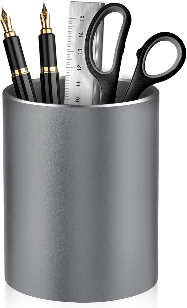 Pen Holder for Desk, Metal Pencil Organizer Cup with Non-Slip Silicone Bottom for Office, School, and Home