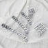 6 Pcs Modern U Shape Crystal Glass Drawer Pulls Knobs, Silver Zinc Alloy Handles for Cupboard Wardrobe Dresser