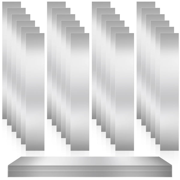 Amylove 24 Pcs 304 Stainless Steel Shim Stock Metal Shims, 1" Width x 6" Length Assortment for Kitchen Trim Gap Filler