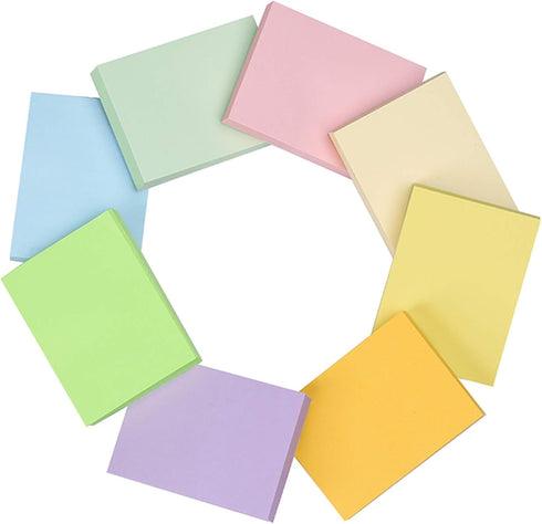 Vanpad Sticky Notes, 1.5x2 Inches, Light Colors Self-Stick Pads, 24 Pack, 75 Sheets/Pad