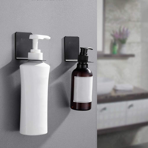 MOTOULAX Bottle Dispenser Holder, Stainless Steel Hand Sanitizer Hanging Rack, Wall Mounted Pump, Hand Holder, Adhesive
