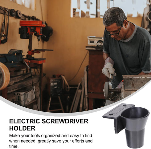 3 Inch Electric Screwdriver Holder Wall Mounted Storage Cup Organizer Compact Power Tool Accessories Stand for Workshop
