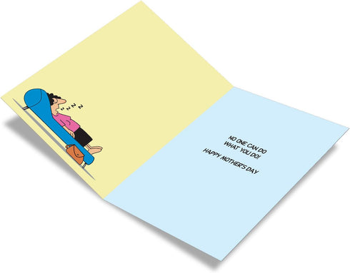 Funny Mother's Day Card with Envelope, Cartoon Greeting, NobleWorks - No Rest At Home 0316