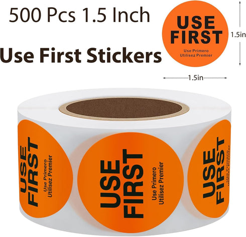BLESS-VAST 500 1.5 Inch Pcs Use First Stickers - Dot Pharmacy Labels Paper for Food Service, Medication, Inventory