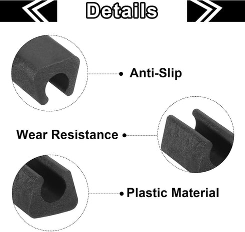 40Pack 7-8mm uxcell Rectangle Shaped Chair Legs Tips, Fitting Metal Tube Legs - Plastic Furniture Protector Feet Glides