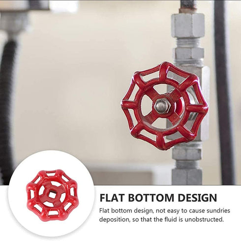 PZRT 7x7mm, Cast Iron Outside Faucet Round Wheel Handle, Hose Bib Water Spigot Red