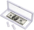 Skelang 3D Floating Display Case, White Rectangular Coin Holder Display Stand, 9"×3.54"×0.75" for Coins and Jewelry