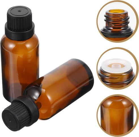 Uonlytech Glass Bottles - 12Pcs Essential Oil Bottles, 20ml with Orifice Reducer for Oil Blends and Lab Chemicals