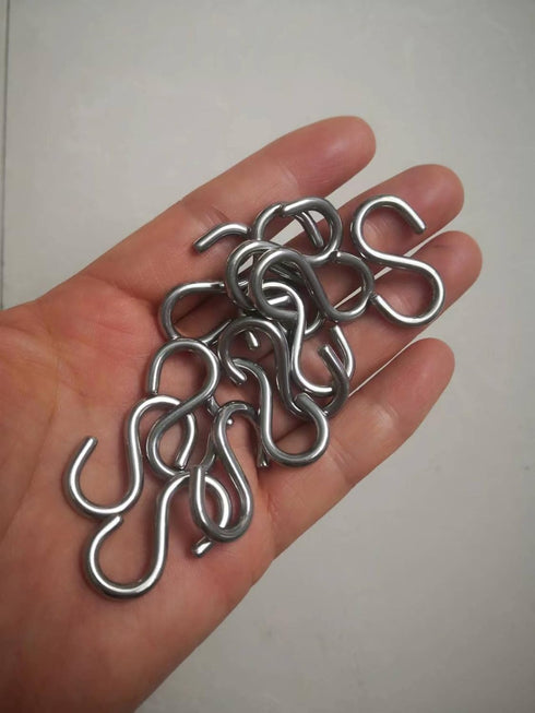 JY-MARINE 316 Hammock 30mm 3mm Thickness,12pieces S Hooks Stainless Steel Marine Grade Heavy Duty S Shaped Hooks Metal