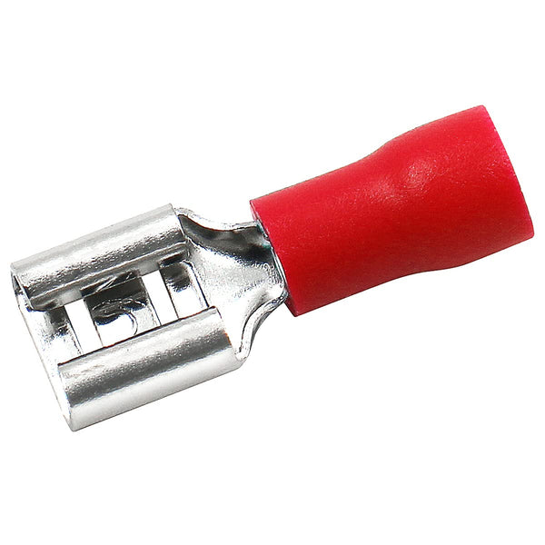 Baomain Female Quick Disconnects - Vinyl Insulated Spade Wire Connector Electrical Crimp Terminal 22-16 AWG 6.3mm 1/4"