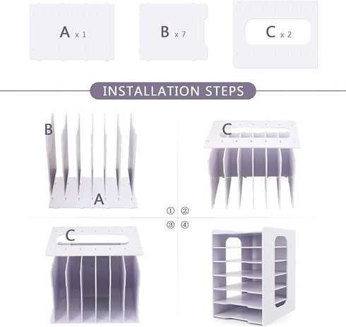 SONGWAY File Organizer for Desk | Multifunctional 7 Tier Vertical Document Holder for Home Office