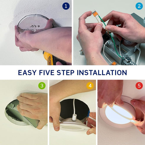 4 820 5 2700K-5000K, Dimmable, DAR40-S1W Leviton in. Round Adjustable Slim Downlight, Lumens, CCT Color Selectable