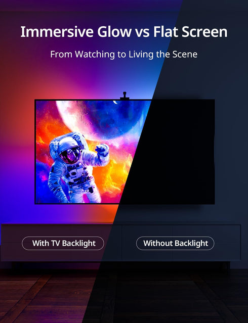 55-70 inch 12.48ft Ailofy Smart LED Backlight with Camera for Screens, LED Strip Lights Sync to Screen & Music, Color