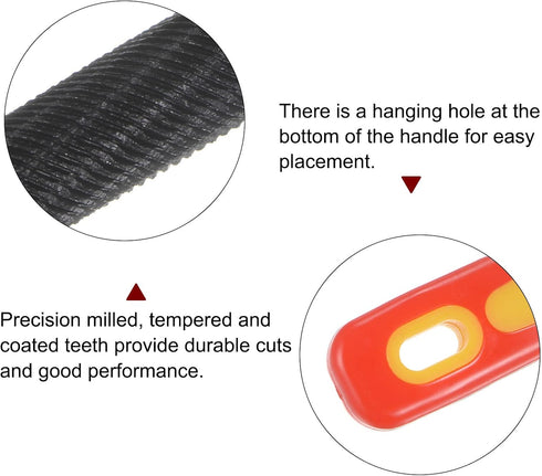 3pcs Chainsaw File - 7/32" High Carbon Hardened Steel Round Rasp with Plastic Handle for Chain Saw Polishing