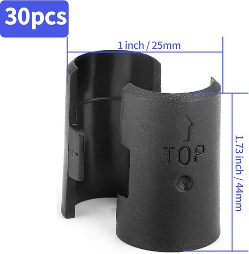 30 Pack Black Wire Shelf Clips, 1 inch Plastic Shelving Clips for Wire Shelving System, Shelf Support Clips (15 Pairs)
