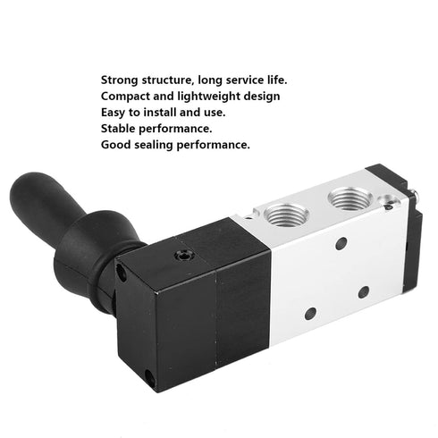 Pneumatic Manual Control Valve 5 Port 3 Position Hand Lever Valve, 0~0.8Mpa, Solenoid Valve (Inlet PT1/4, Exhaust G1/8)