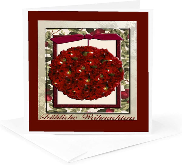 Froehliche Weihnachten, Merry Christmas in German - Greeting Card, 6 x 6
