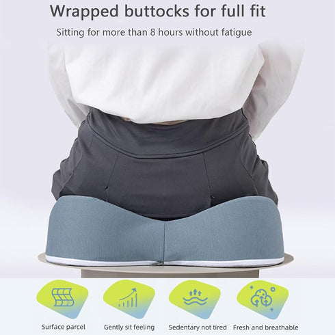 WLLYXUS Tailbone (Gray,1pc) Memory Foam Seat Chair Cushion for Relieves Back Sciatica Pain Cushion Low Back Pain
