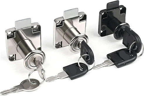 OBVCLXCS Cabinet Drawer Latch Furniture Door Lock Hardware Wardrobe Bedside Bookcase 1Pcs(Silver 16x21mm